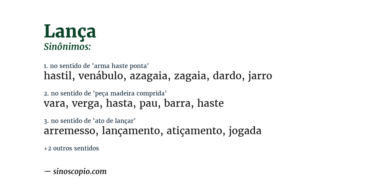 Sinônimo de lança