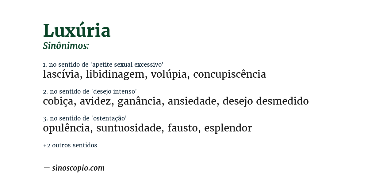 Sinônimo de luxúria