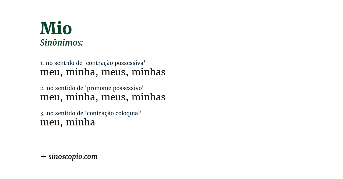 Sinônimo de mio