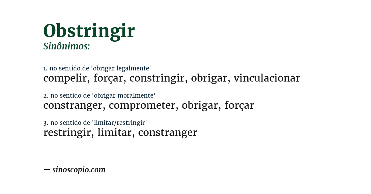 Sinônimo de obstringir
