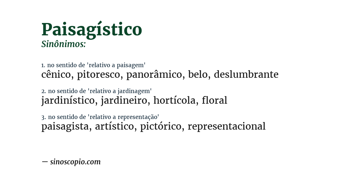Sinônimo de paisagístico