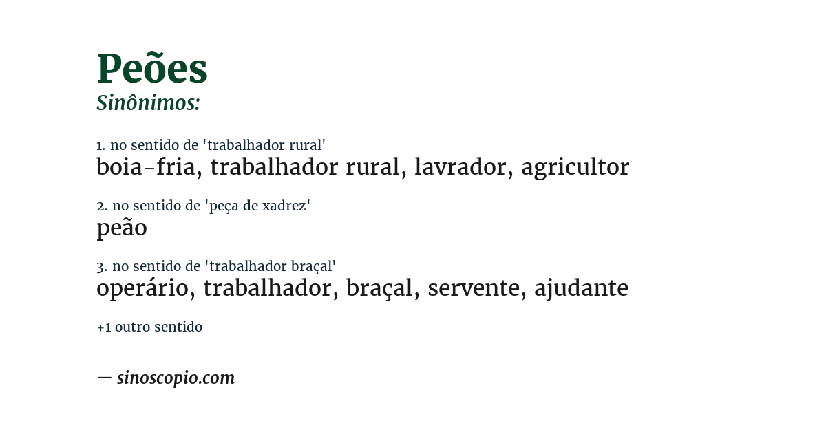 Sinônimo de peões