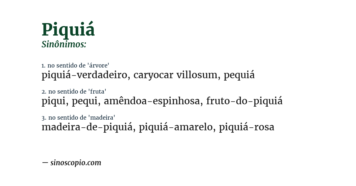 Sinônimo de piquiá