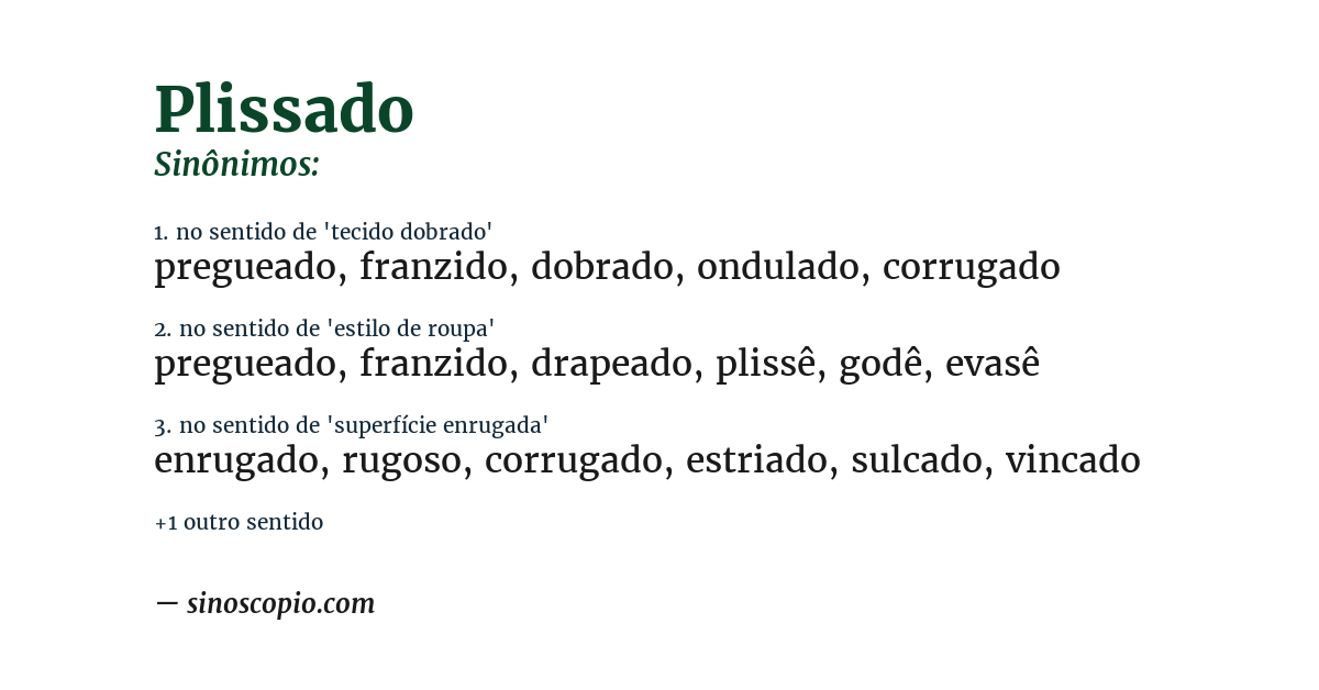 Sinônimo de plissado