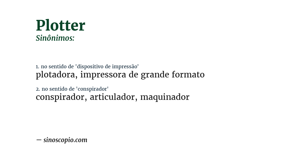Sinônimo de plotter