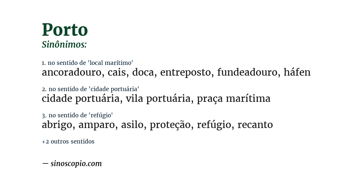 Sinônimo de porto