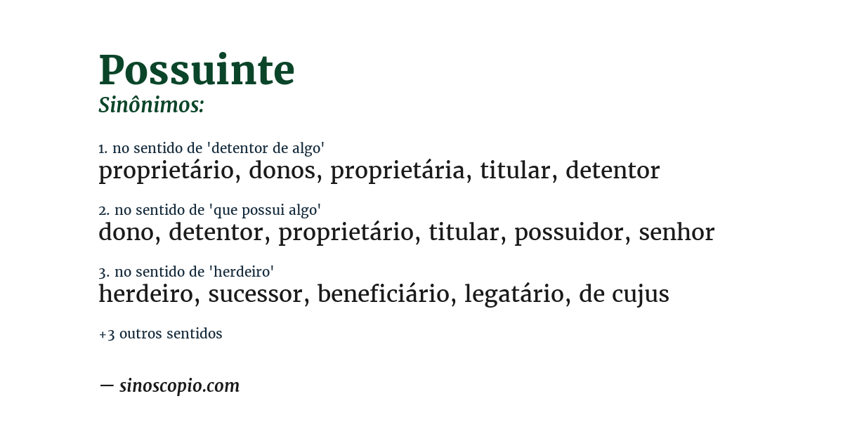 Sinônimo de possuinte