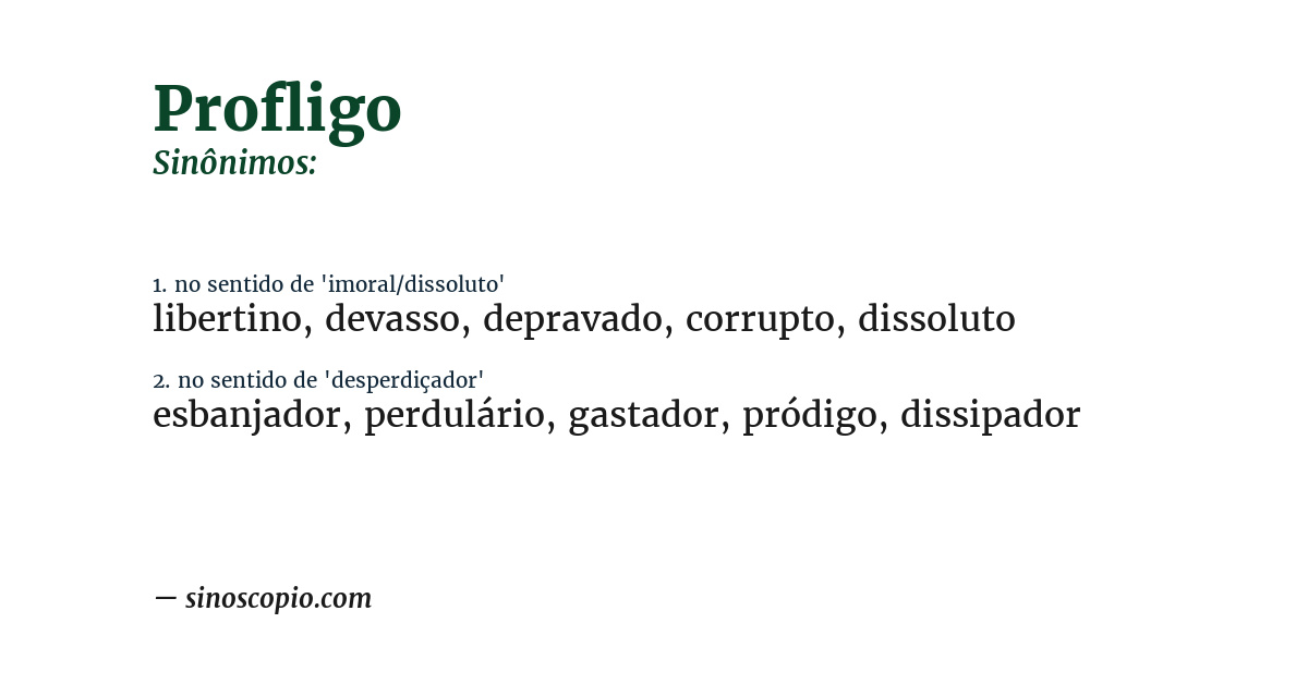 Sinônimo de profligo