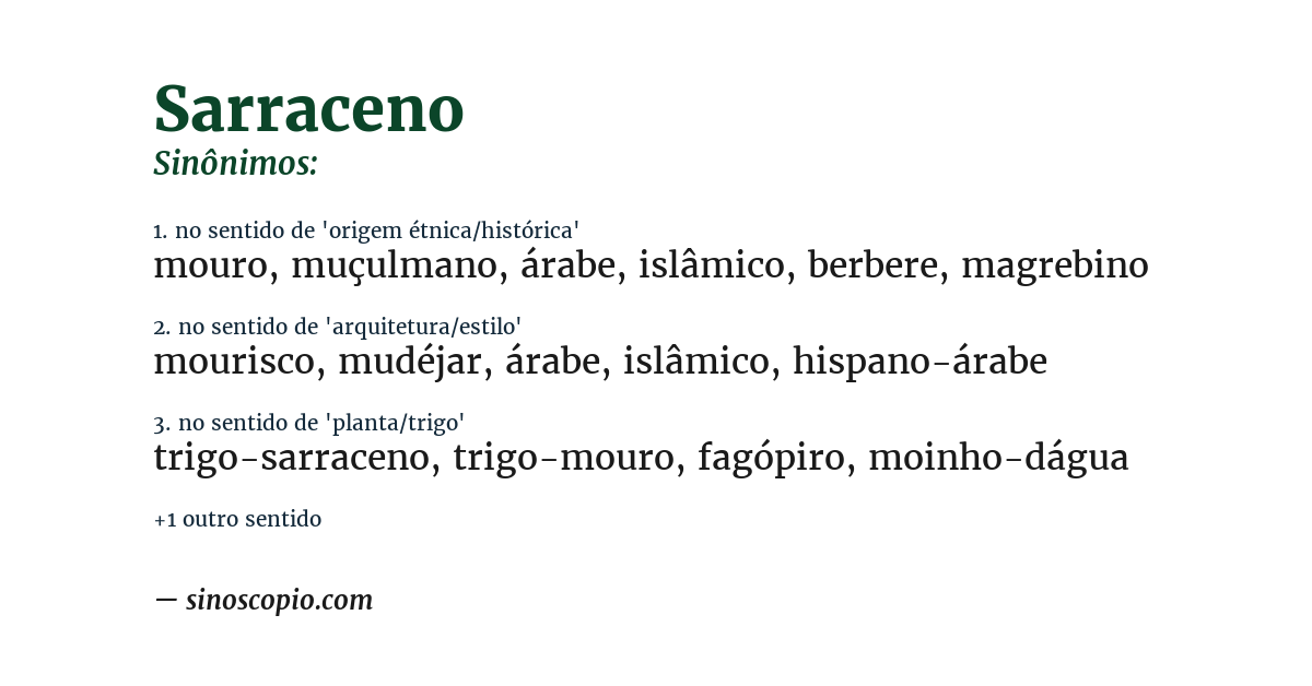 Sinônimo de sarraceno