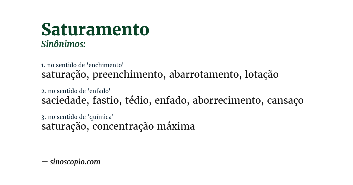 Sinônimo de saturamento