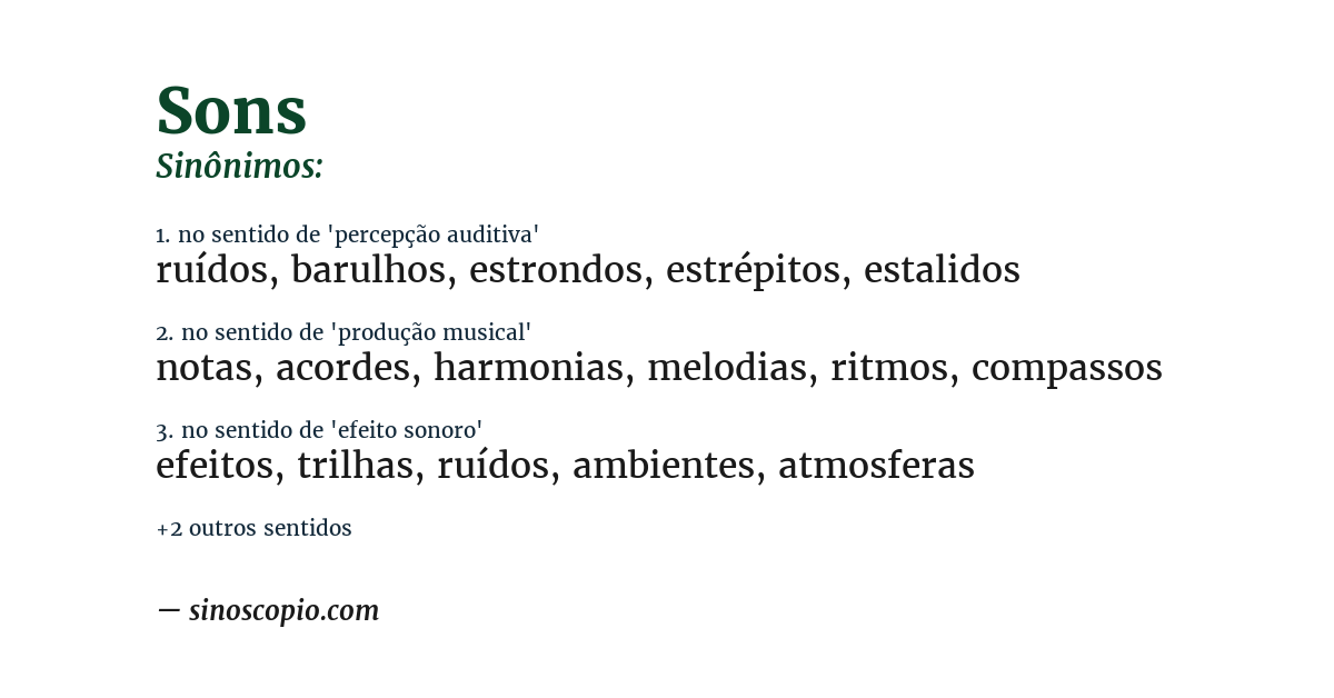 Sinônimo de sons