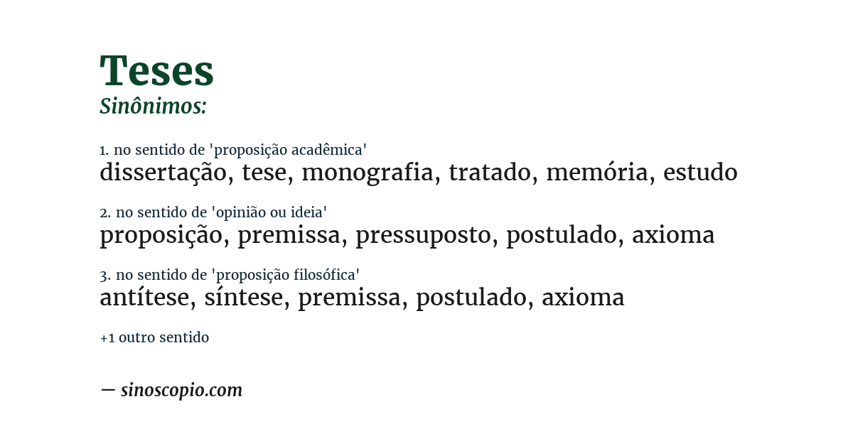Sinônimo de teses