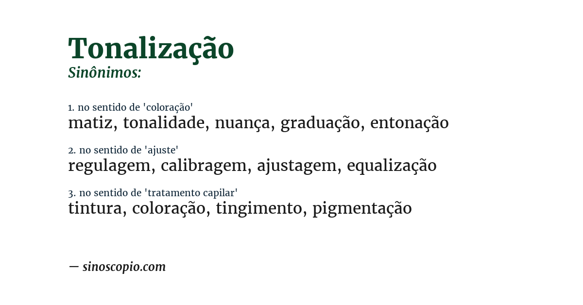 Sinônimo de tonalização