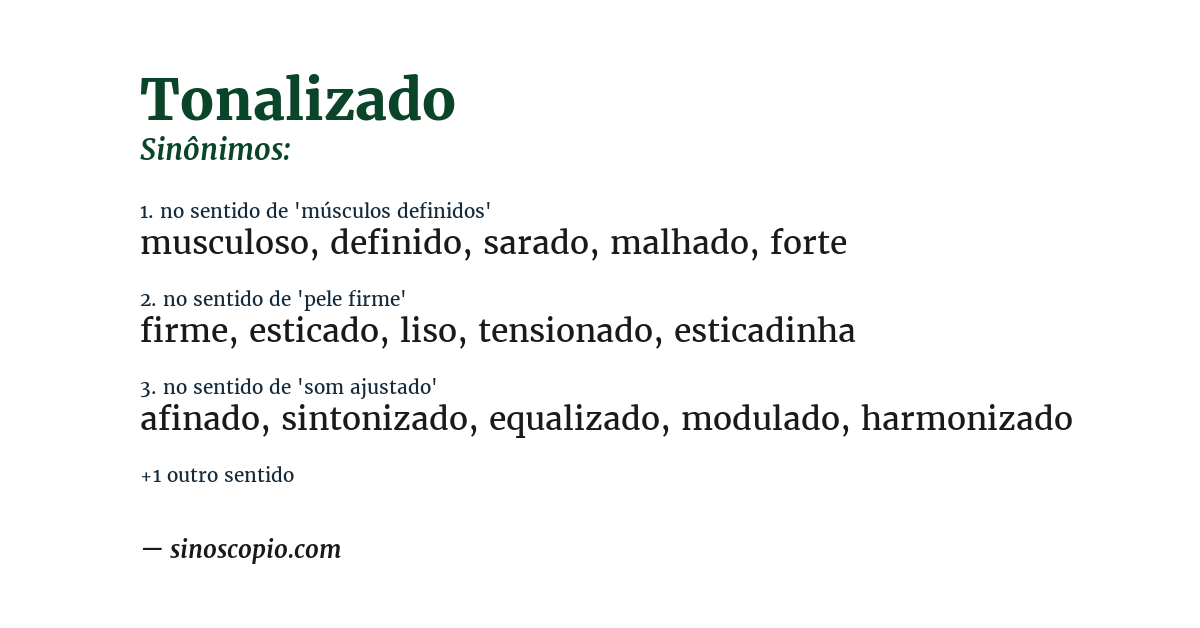 Sinônimo de tonalizado