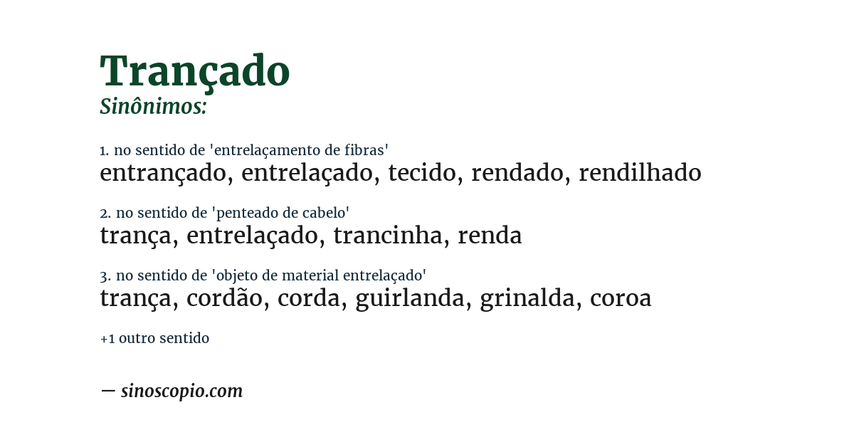 Sinônimo de trançado