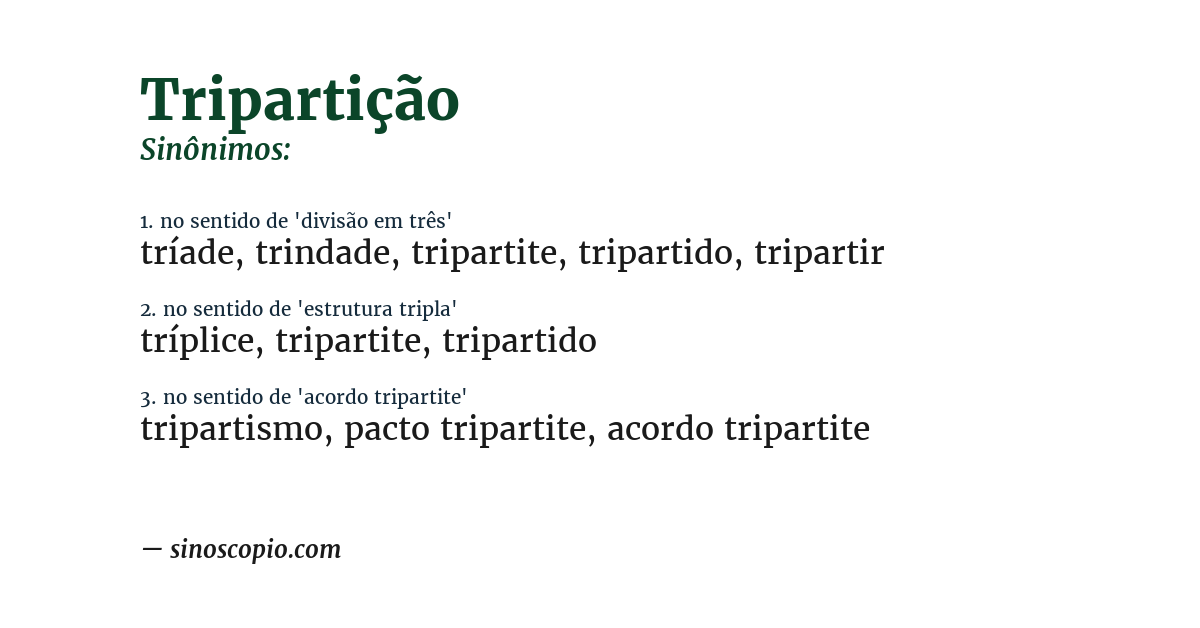 Sinônimo de tripartição