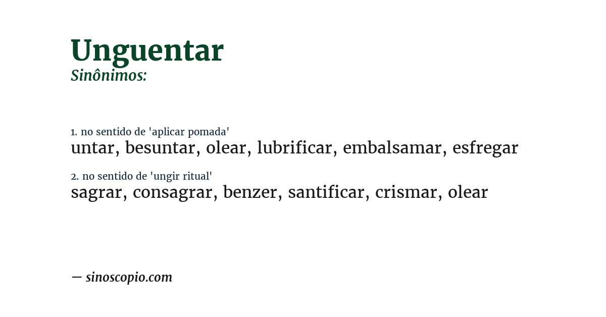 Sinônimo de unguentar