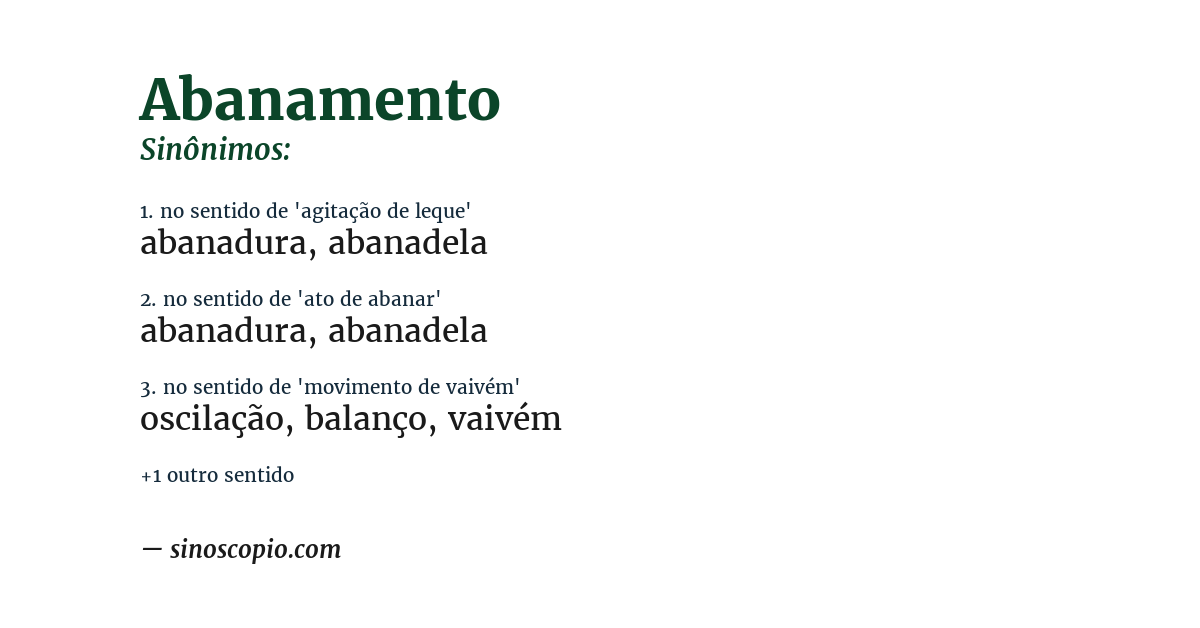 Sinônimo de abanamento