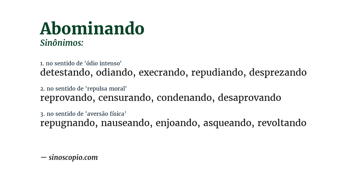 Sinônimo de abominando