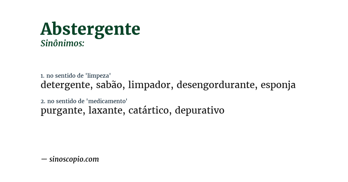 Sinônimo de abstergente