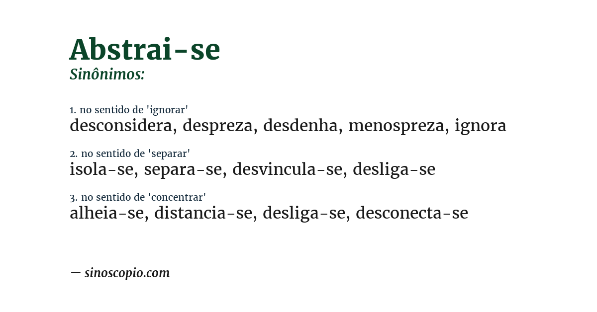 Sinônimo de abstrai-se
