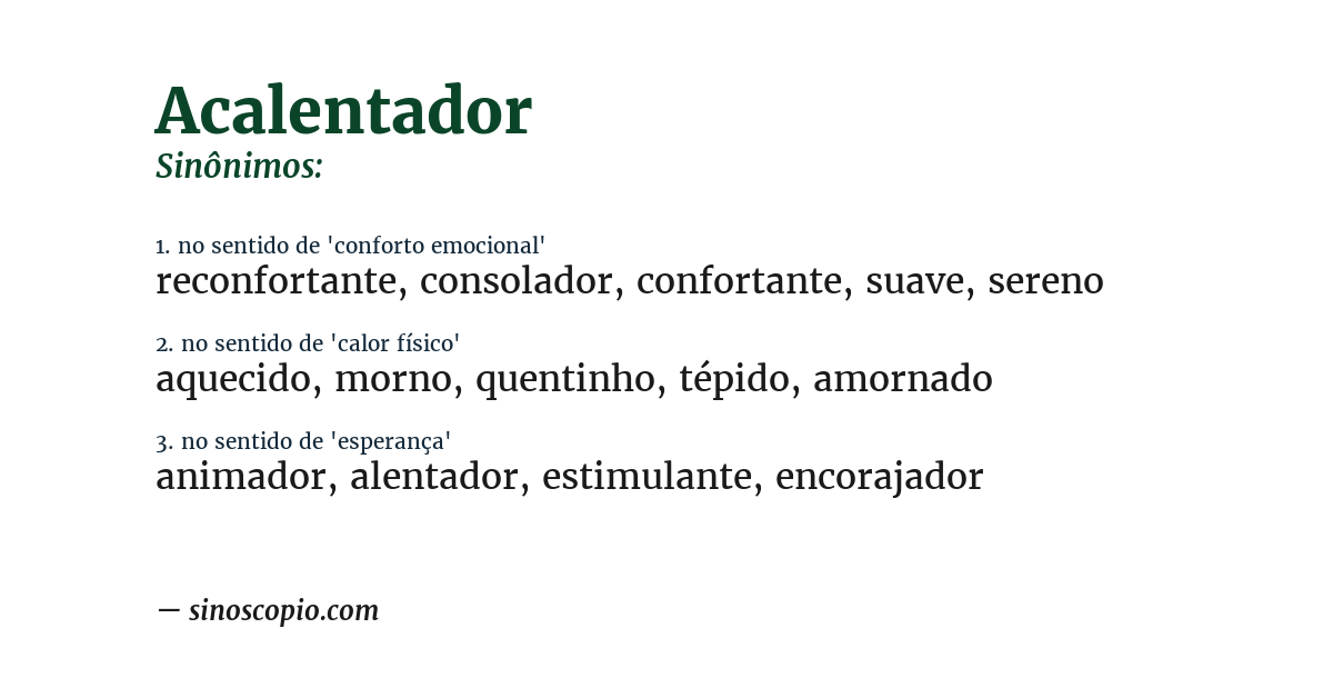 Sinônimo de acalentador