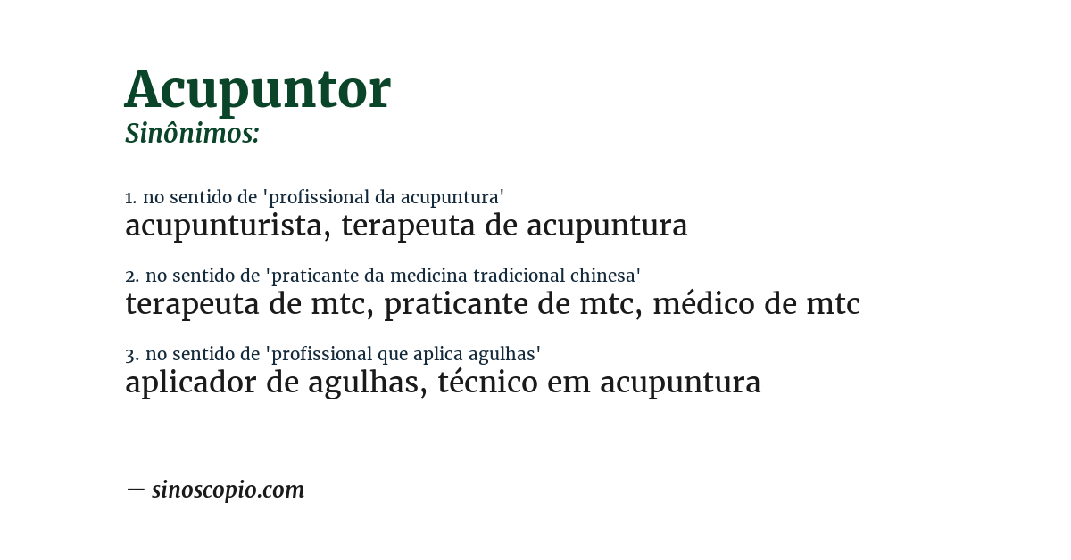 Sinônimo de acupuntor