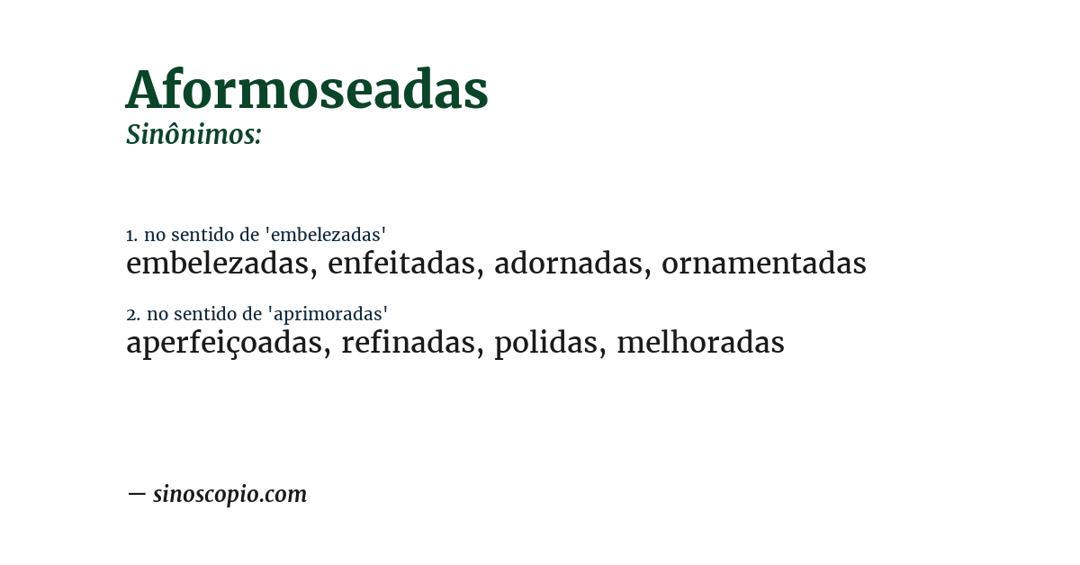 Sinônimo de aformoseadas