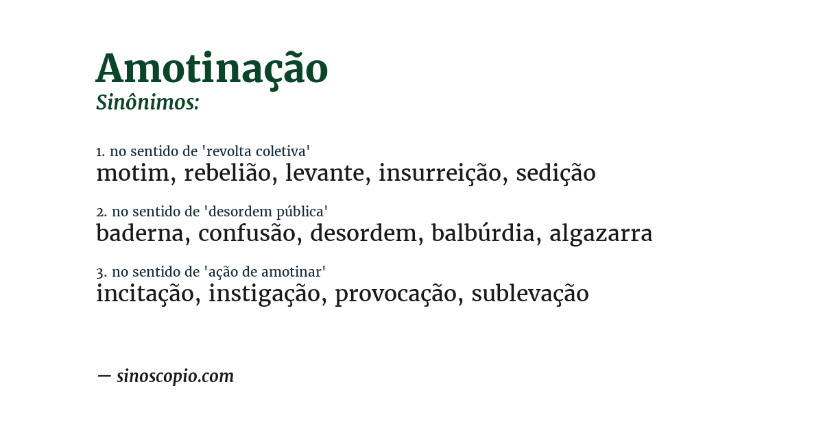 Sinônimo de amotinação
