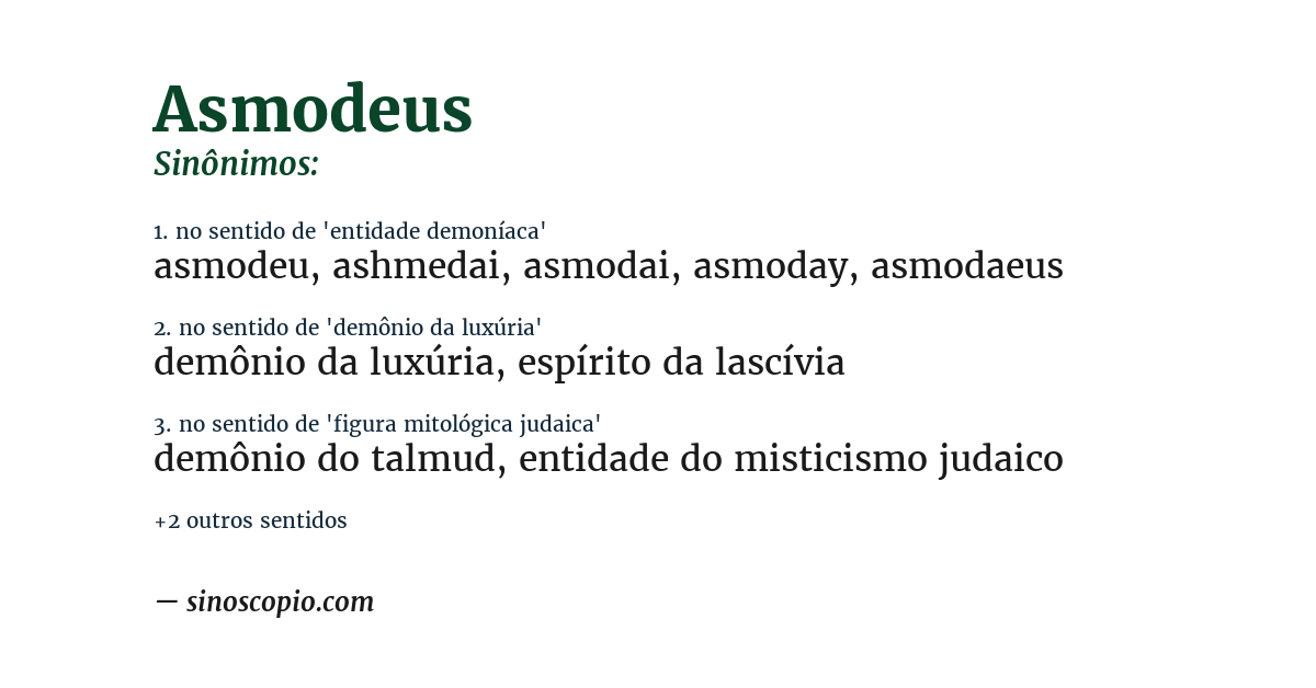 Sinônimo de asmodeus