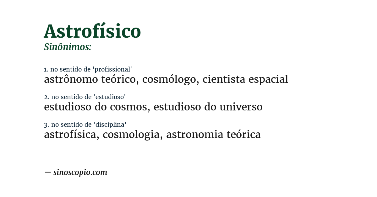 Sinônimo de astrofísico