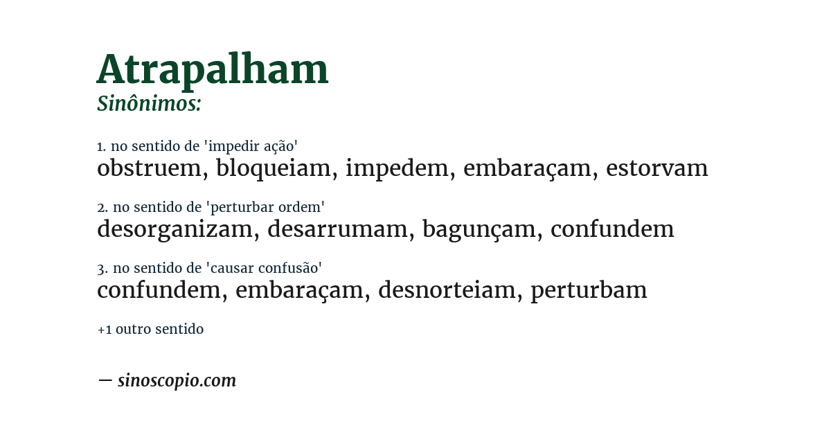 Sinônimo de atrapalham
