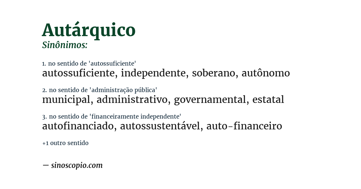 Sinônimo de autárquico