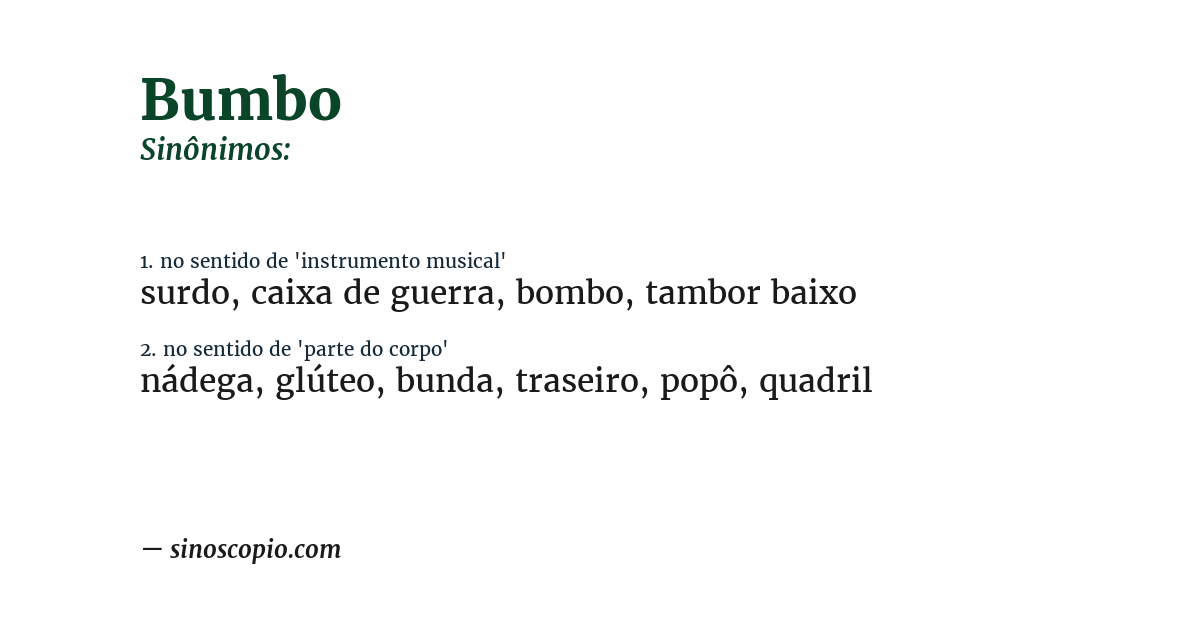 Sinônimo de bumbo