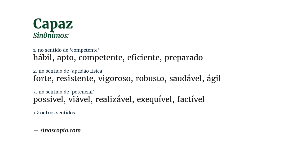 Sinônimo de capaz