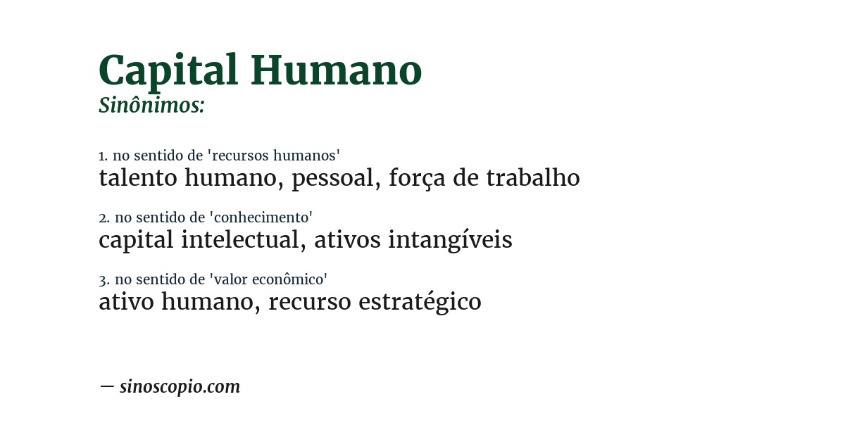 Sinônimo de capital humano