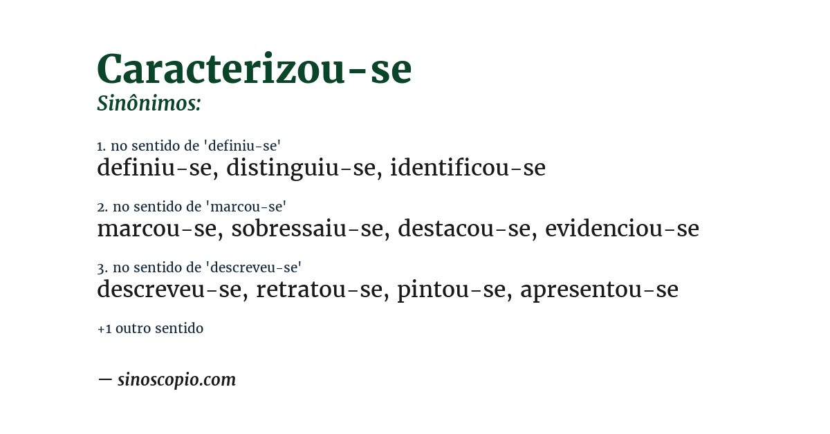 Sinônimo de caracterizou-se