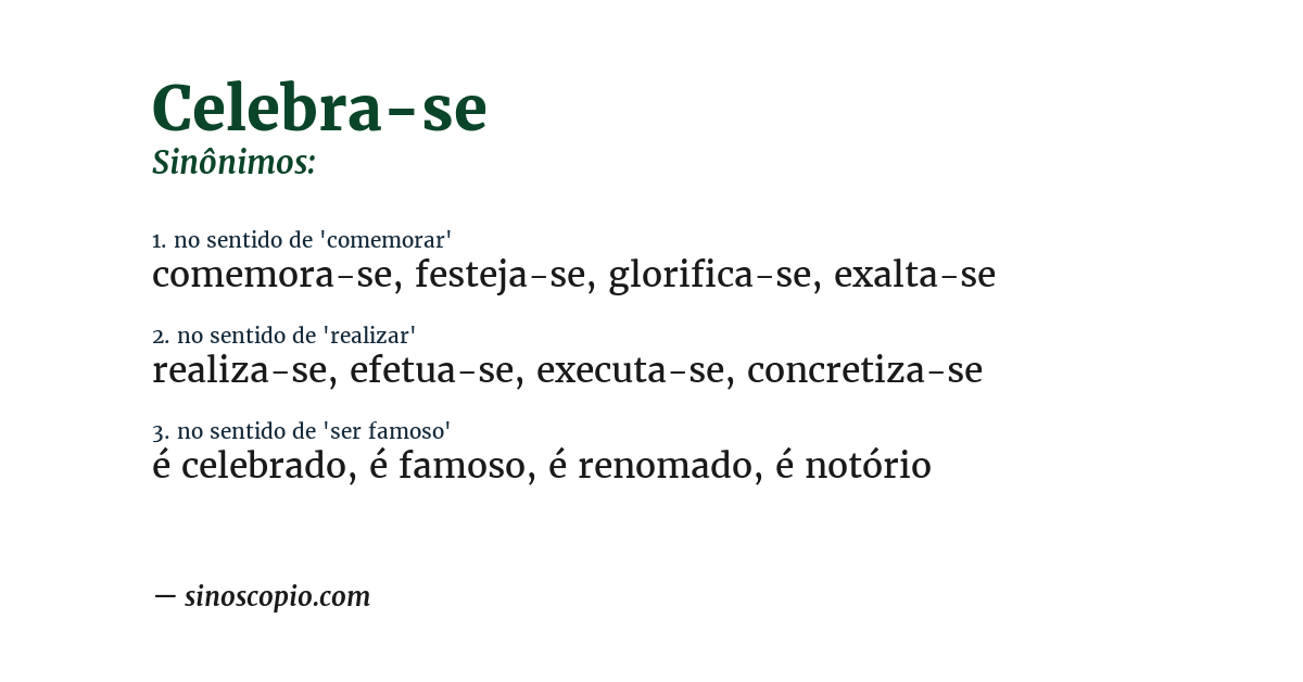 Sinônimo de celebra-se