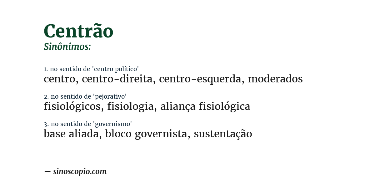 Sinônimo de centrão