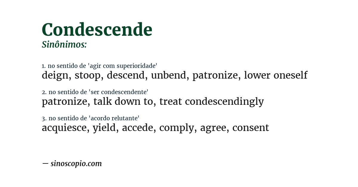 Sinônimo de condescende