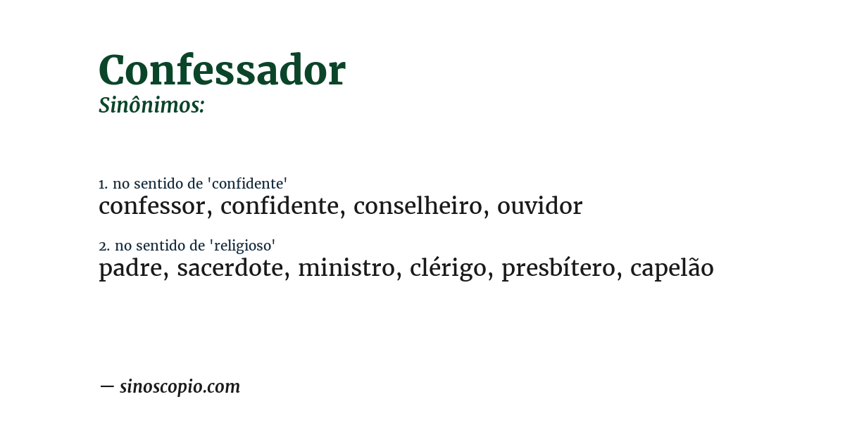 Sinônimo de confessador