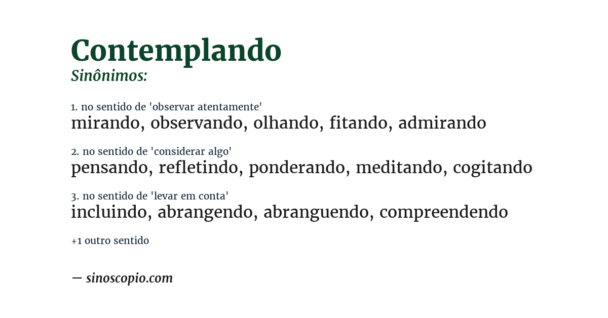 Sinônimo de contemplando