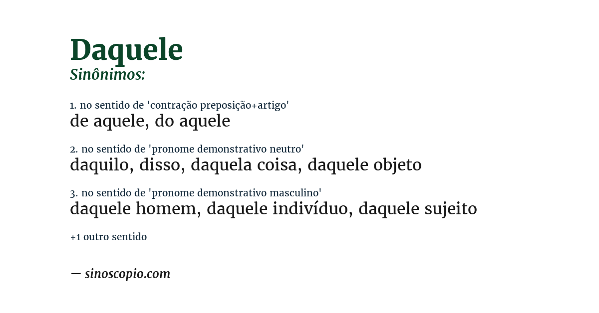 Sinônimo de daquele