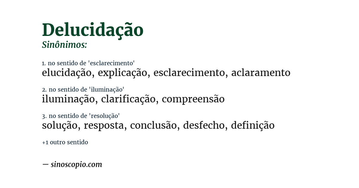 Sinônimo de delucidação