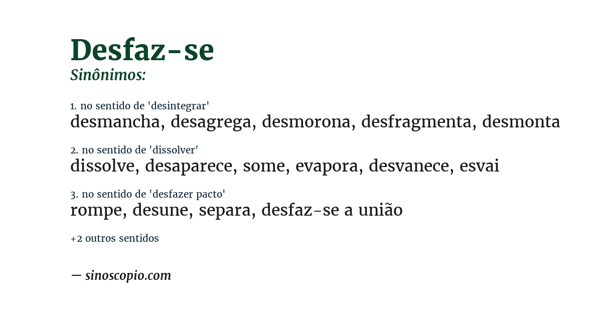Sinônimo de desfaz-se