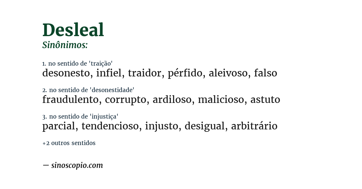 Sinônimo de desleal