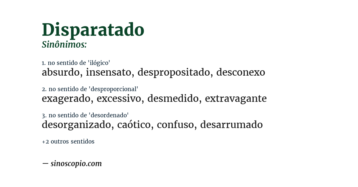 Sinônimo de disparatado