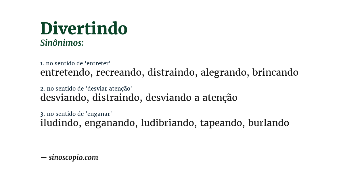 Sinônimo de divertindo