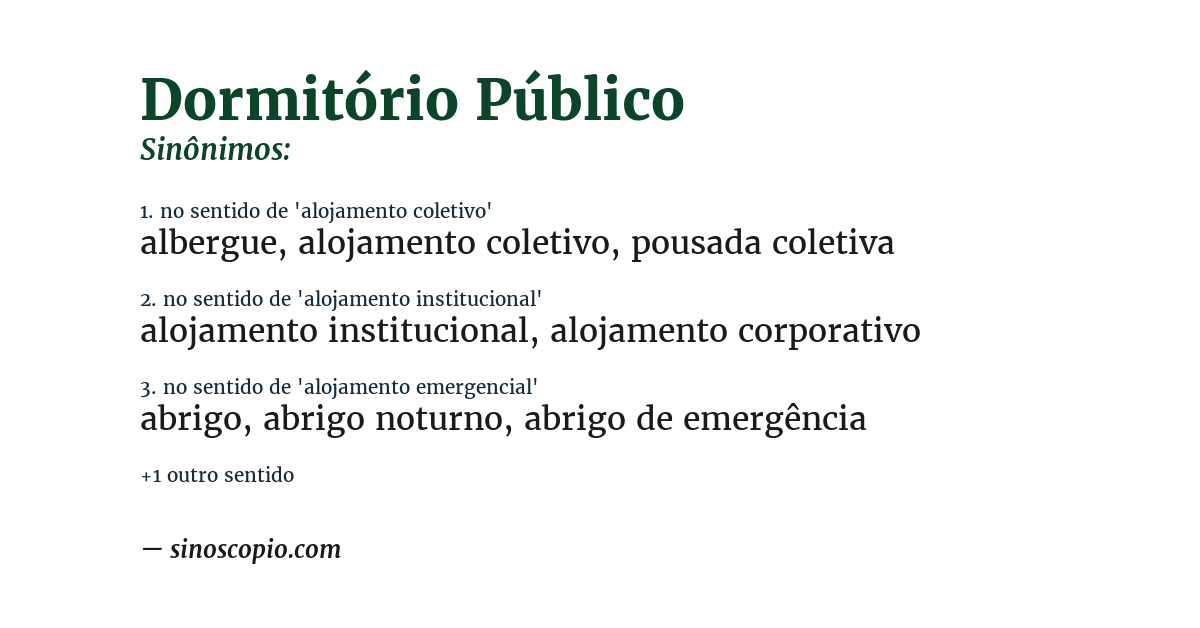 Sinônimo de dormitório público