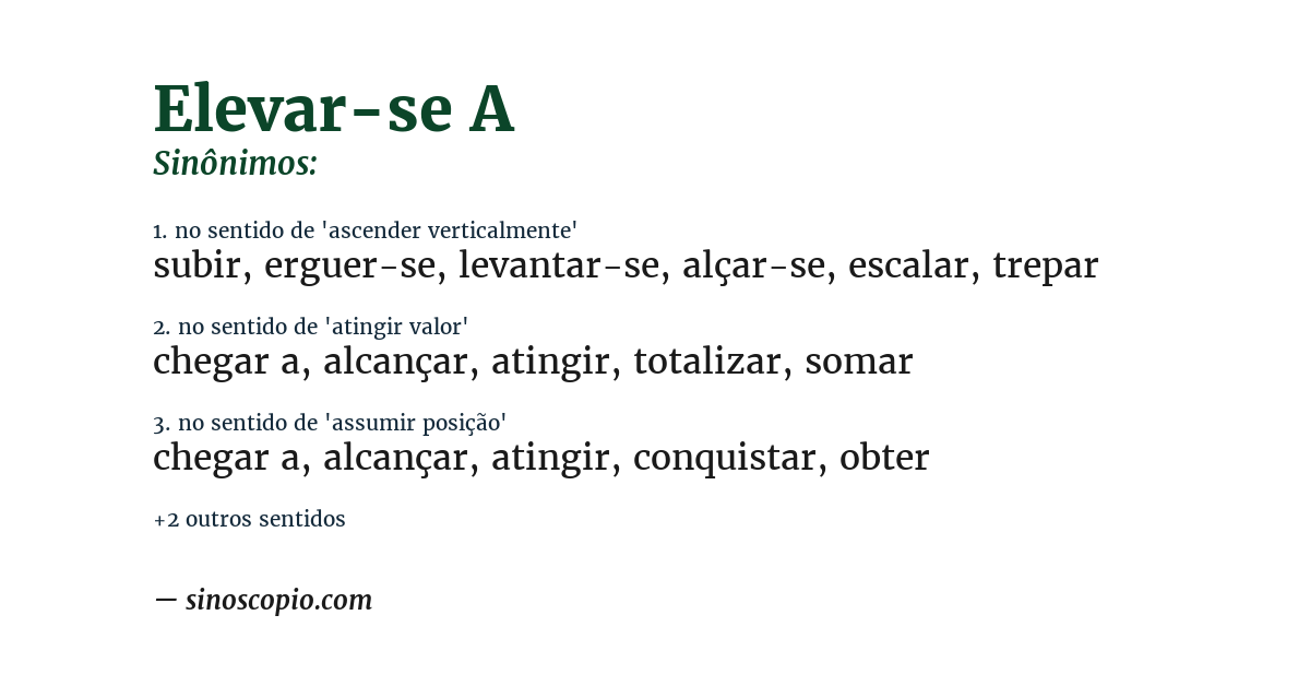 Sinônimo de elevar-se a